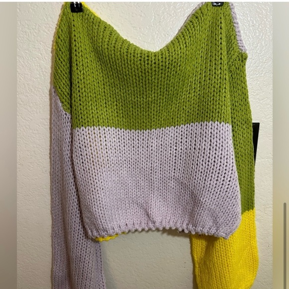 Color Block Cropped Cardigan - Picture 6 of 7